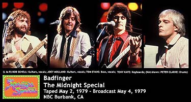 Badfinger on The Midnight Special, May 4, 1979 (promo information and photos)