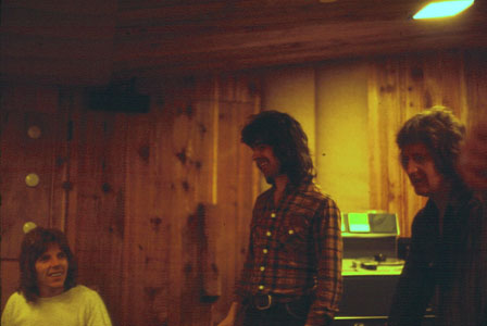 Mike, Tom and Pete in Caribou Ranch Studio control room, April 1974 (photo by Brian Gary Varga)