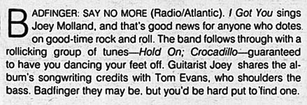 Say No More LP review from June 1981 issue of Seventeen magazine