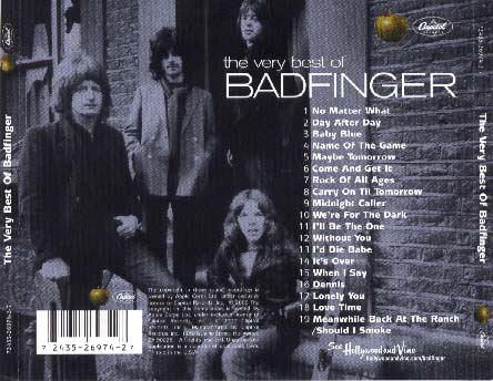 The Very Best of Badfinger (back tray card)