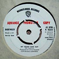 My Heart Goes Out UK white promo label