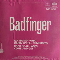 Badfinger EP picture sleeve back (Bolivia)