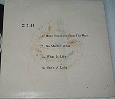 Have You Ever Seen The Rain EP (Zani Records) PS back