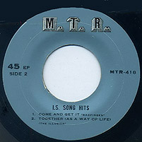 I.S. Song Hits EP side 2 label