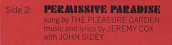 Permissive Paradise song credits from flexidisc sleeve