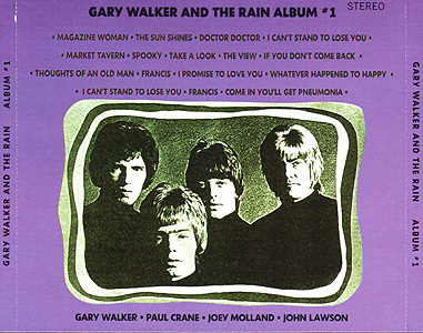 Gary Walker & The Rain Album #1 CD (back and spine)