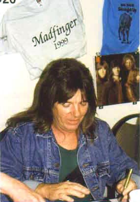 Mike Gibbins signing autograph at Beatlefest, NJ, 2001