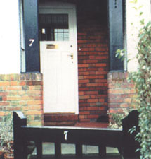 The front door at 7 Park Avenue in Golders Green, London
