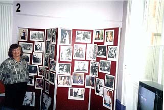 Library Assistant Norma Rees presides over one of the exhibitions many freezes, minutes after the doors opened.